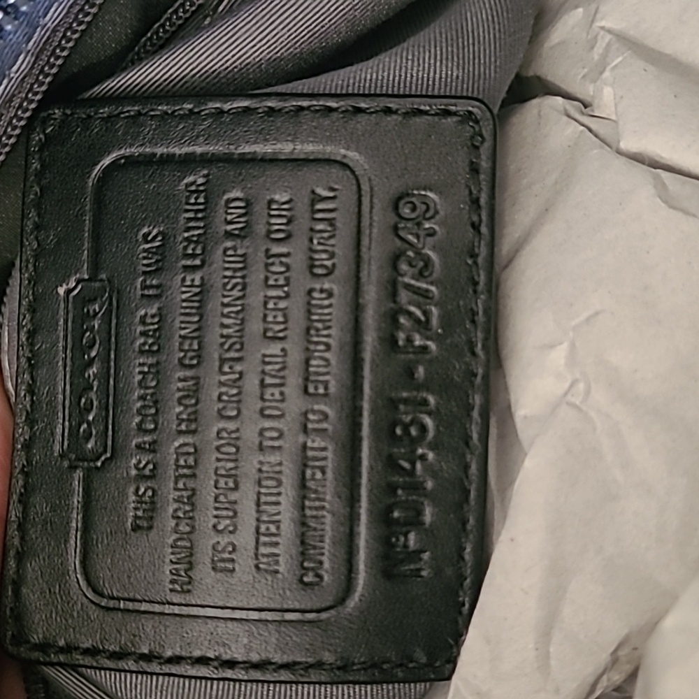 Like New Coach Black Peyton Leather Zip Top Tote - Picture 6 of 9